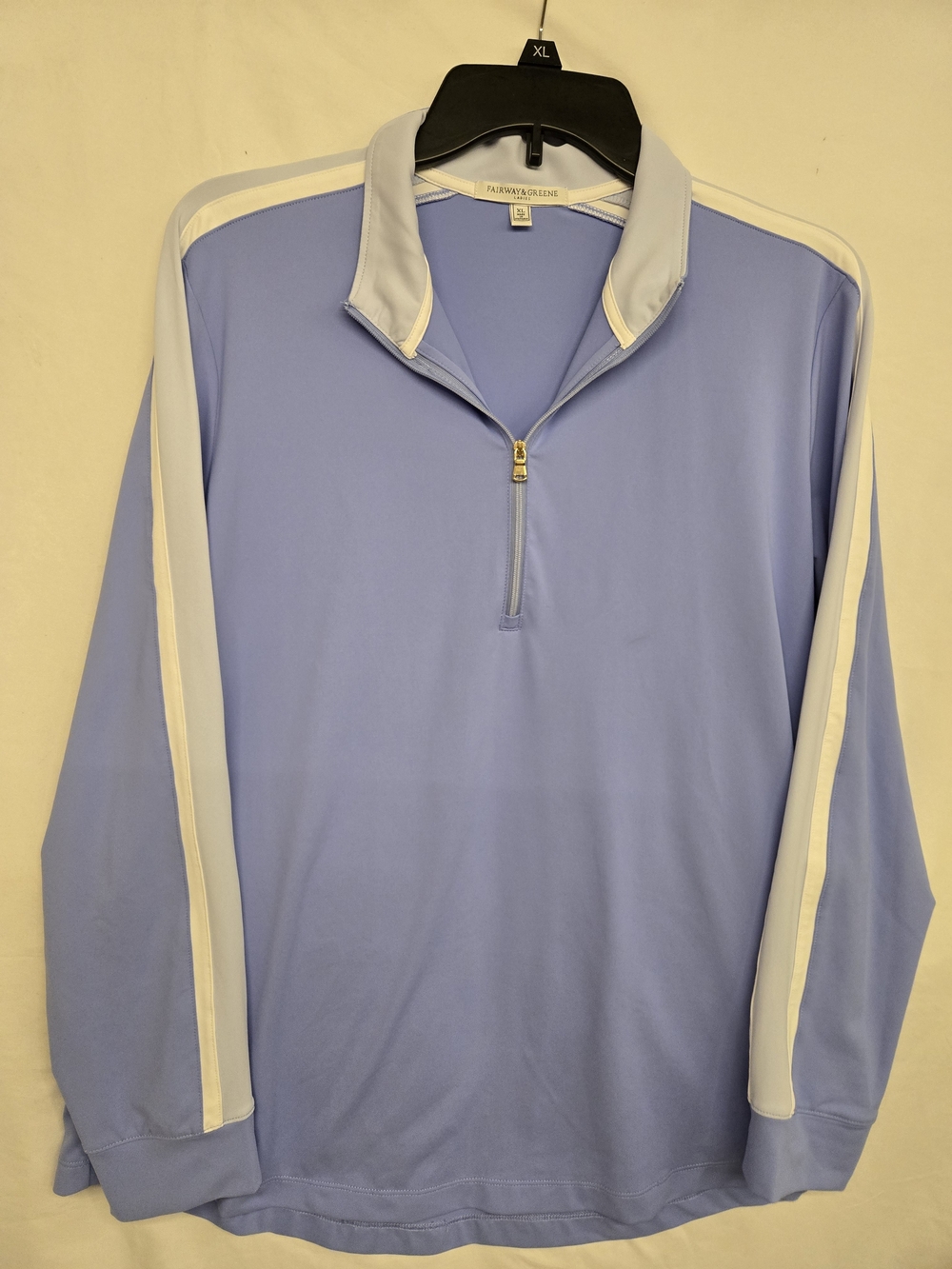 Fairway & Greene Men’s Light Blue Quarter-Zip Performance Sweater